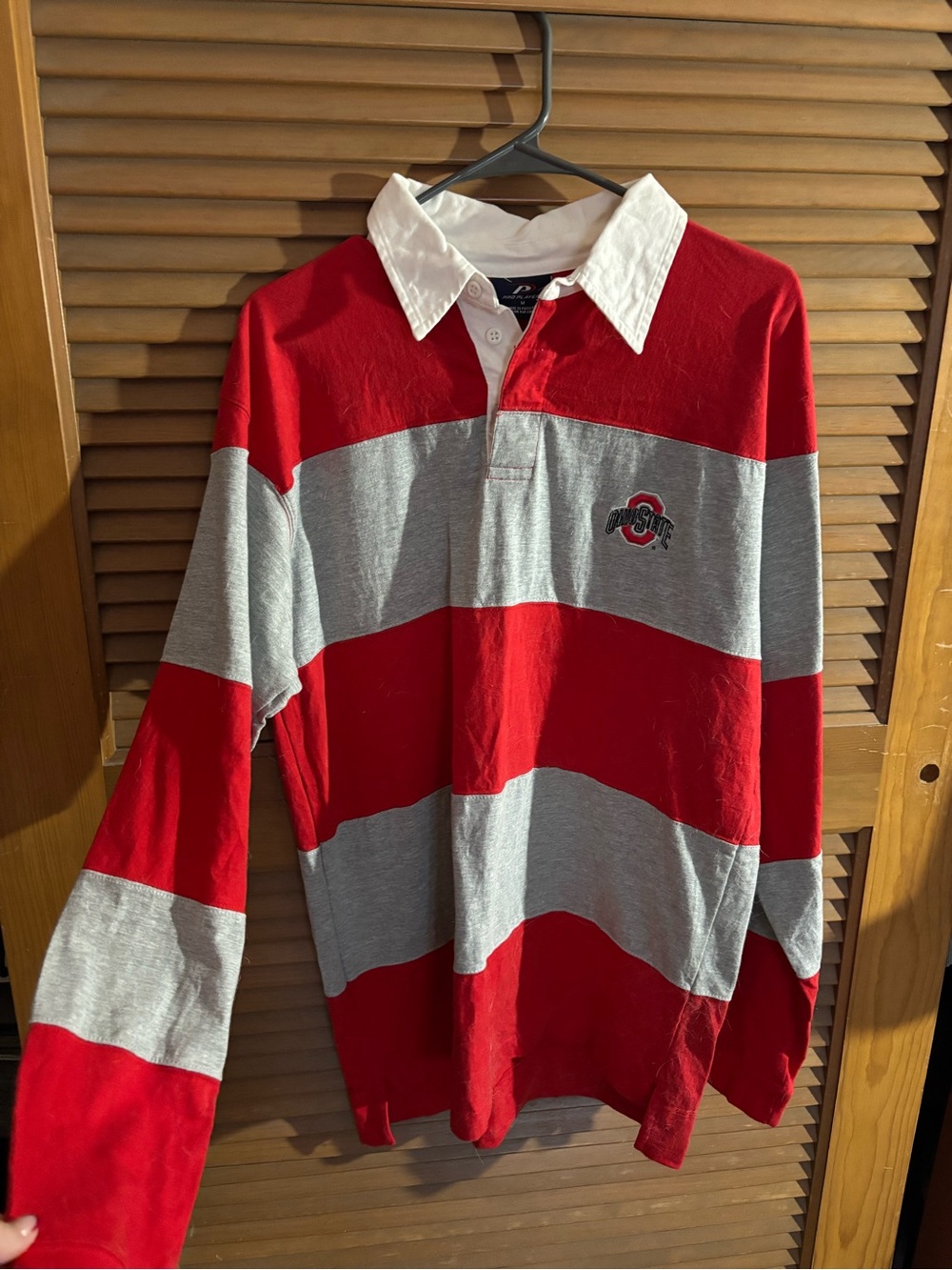 Pro Player Red and White Collared Rugby Polo